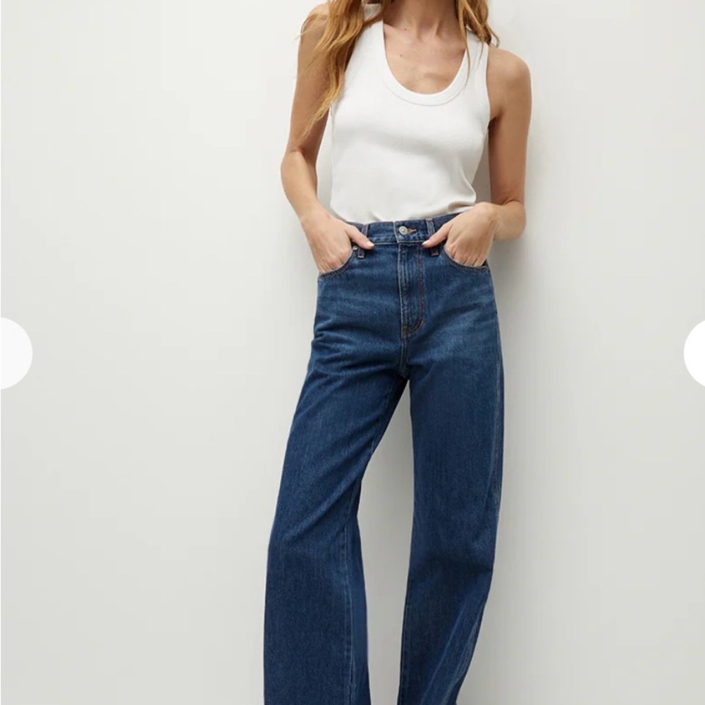 Veronica Beard Taylor Relaxed Wide Leg Jeans High Waist